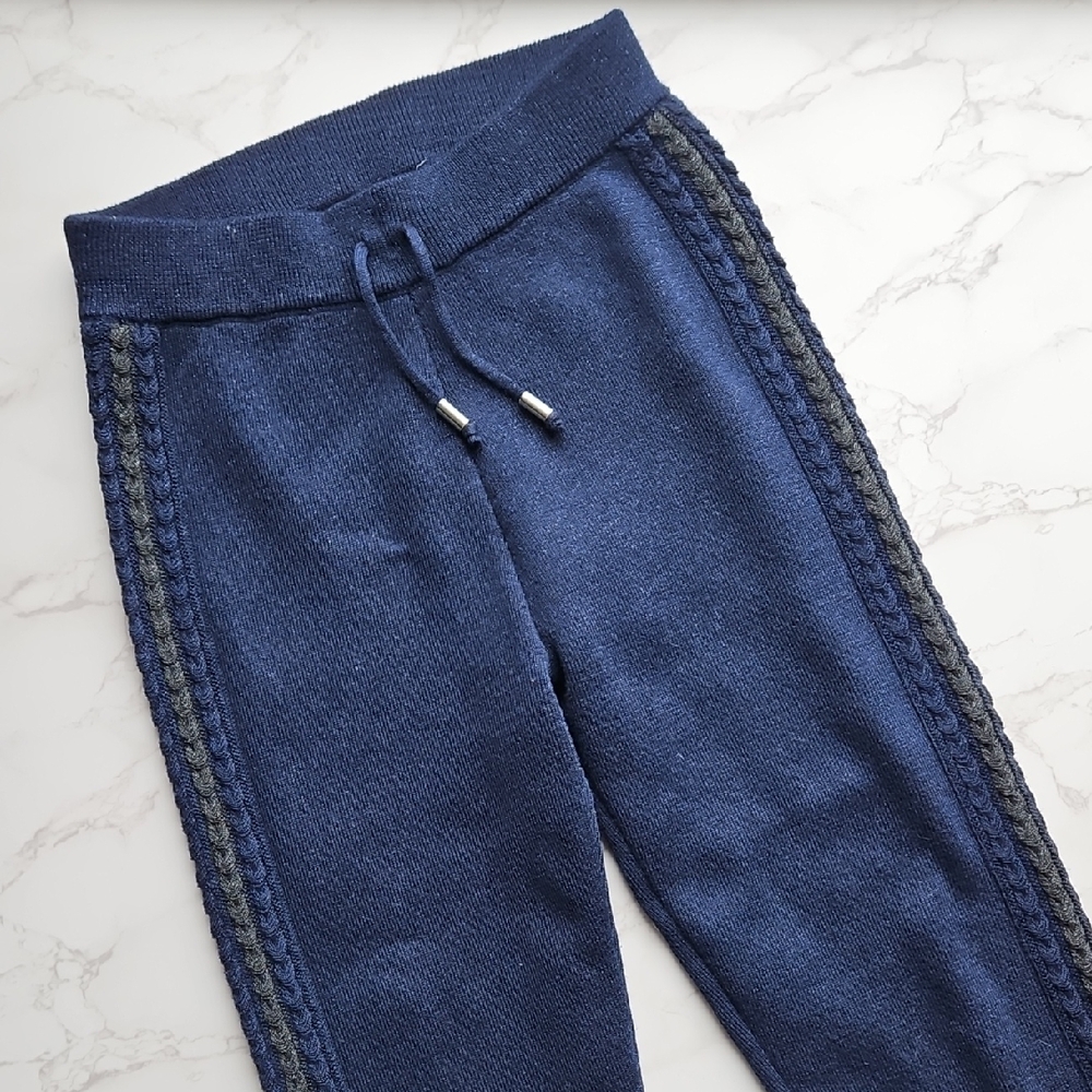 Mayoral Navy Knit Joggers with Side Braid Detail 8 /128cm